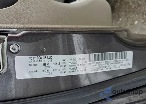 2015 Dodge Grand Caravan Sxt z USA, uszkodzony, nr VIN 2C4RDGCGXFR738187